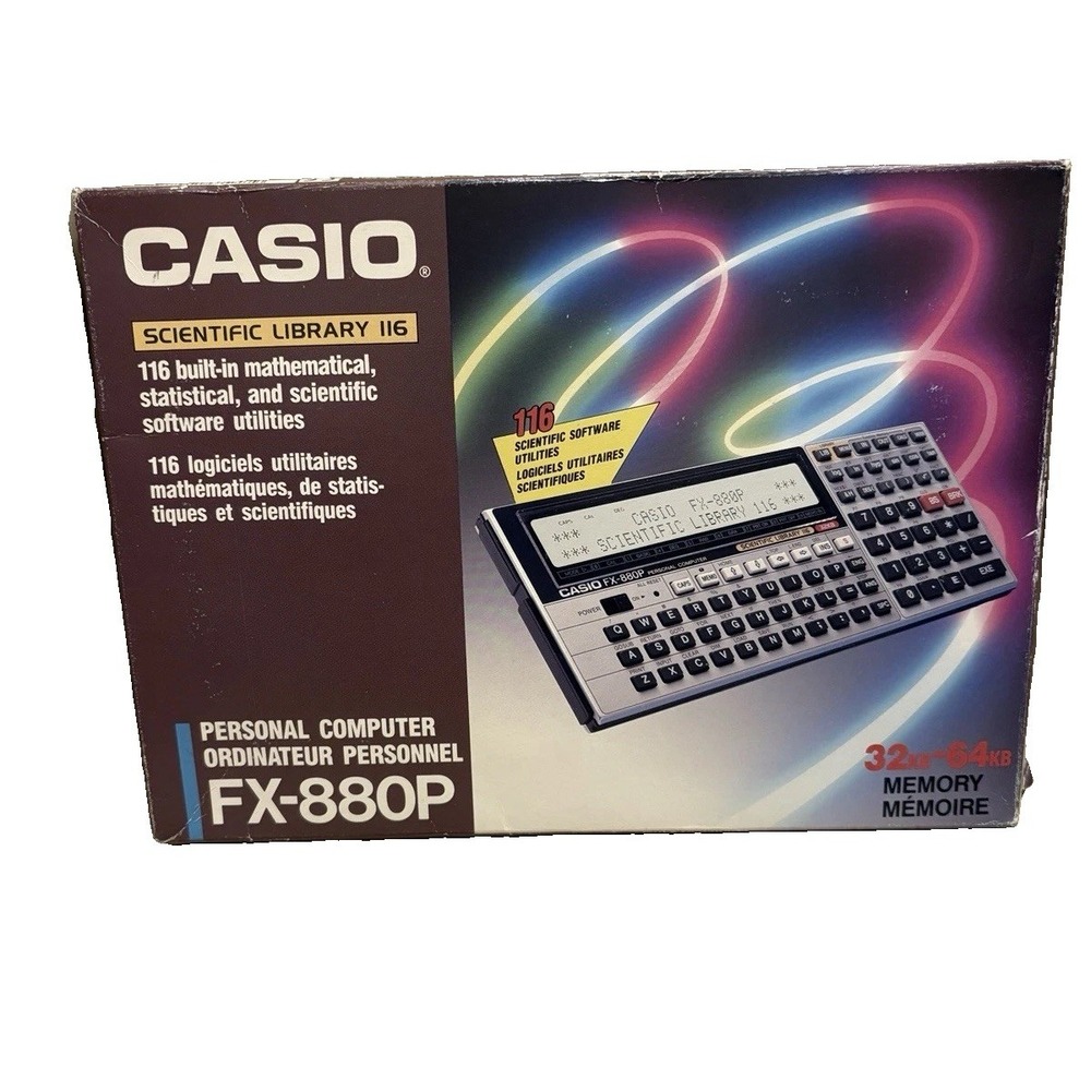 Vintage Casio FX - 880P Personal Computer Calculator 32KB Pristine W/box Japan